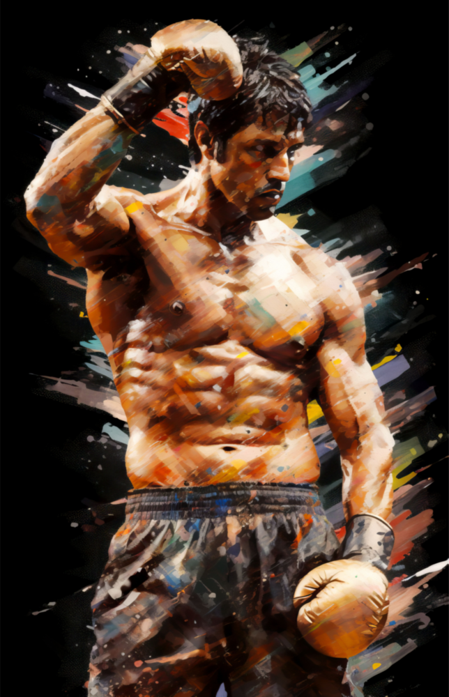 Fighter Glass Wall Art || Designer Collection