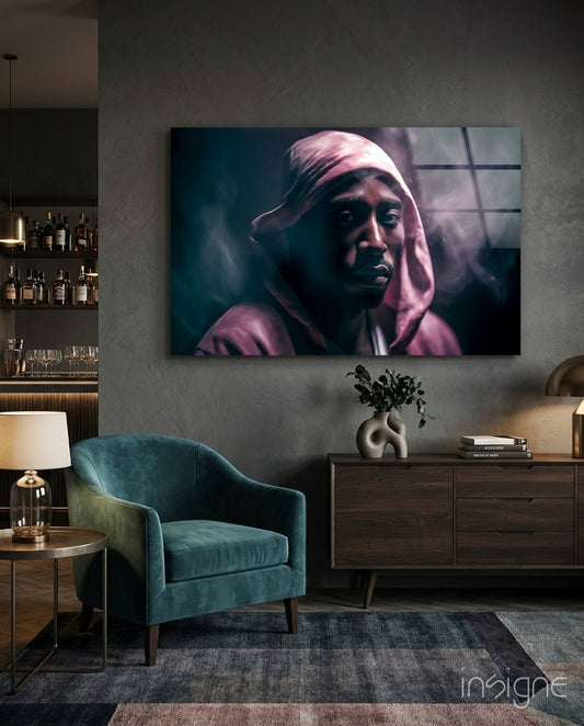 Golden Era Rapper Glass Wall Art || Designer Collection
