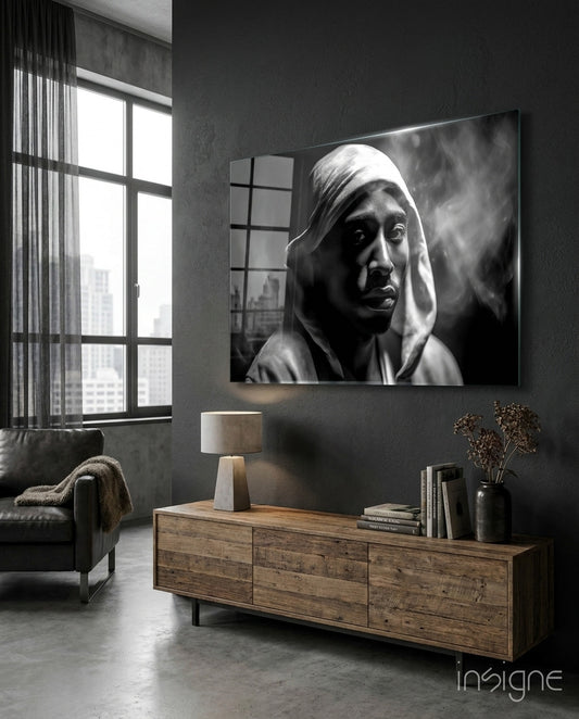 Golden Era Rapper Glass Wall Art || Designer Collection