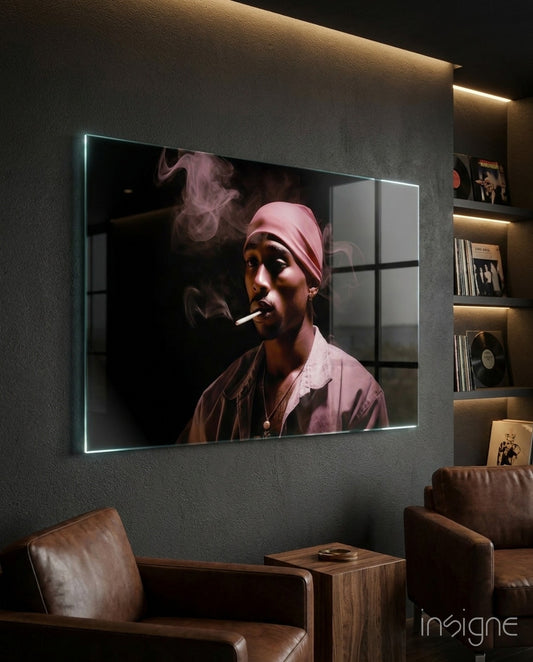 Golden Era Rapper Glass Wall Art || Designer Collection