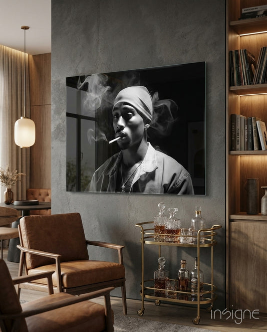 Golden Era Rapper Glass Wall Art || Designer Collection