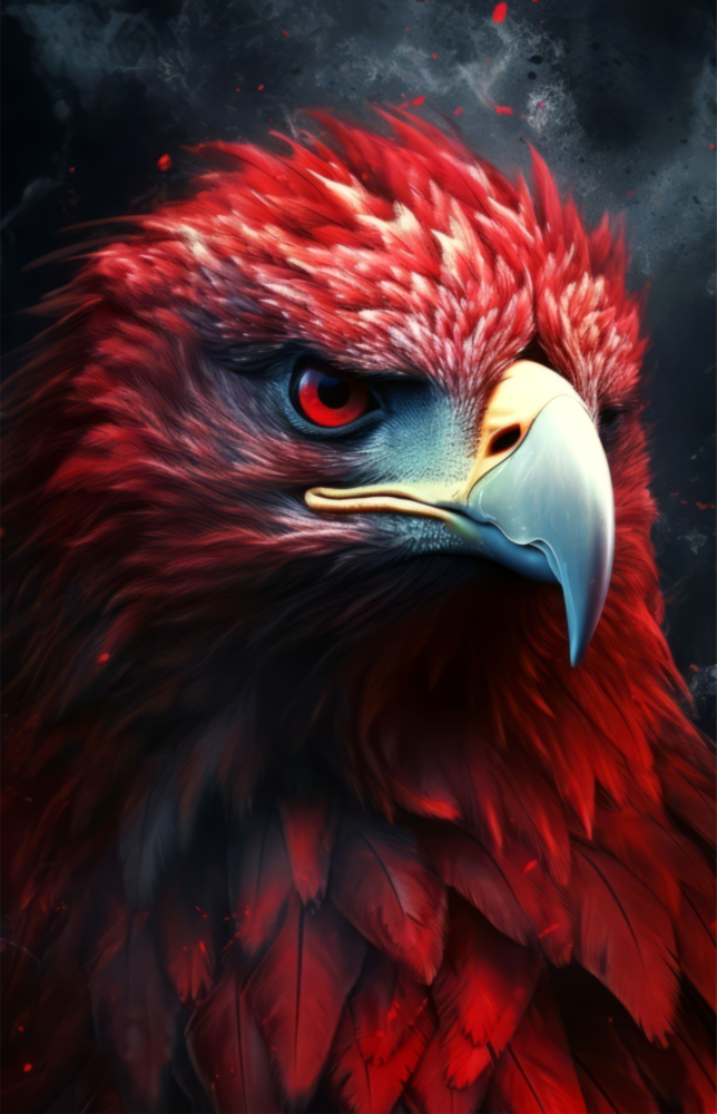 Red Eagle Glass Wall Art|| Designer's Collection