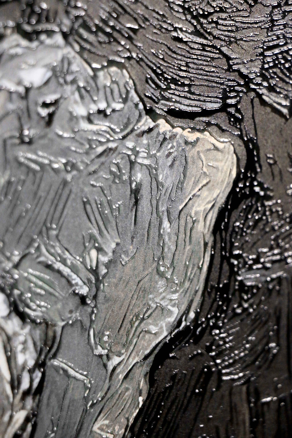 Titanium Terra Impasto — 3D Haptic Embossed High-Gloss Luxury Wall Art
