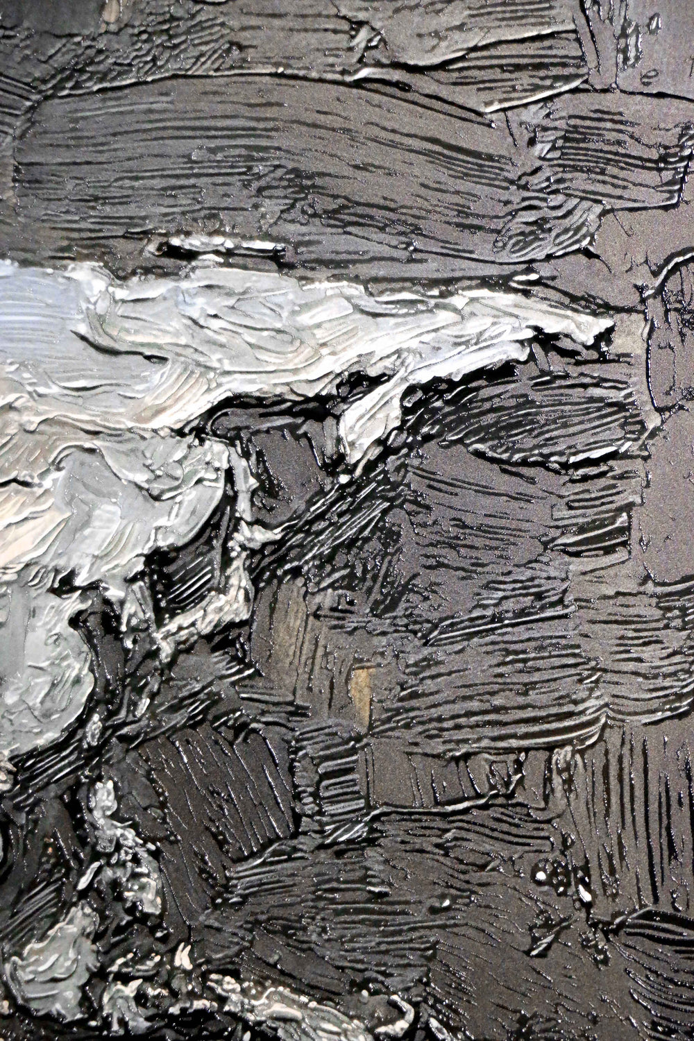 Titanium Terra Impasto — 3D Haptic Embossed High-Gloss Luxury Wall Art