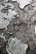 Titanium Terra Impasto — 3D Haptic Embossed High-Gloss Luxury Wall Art