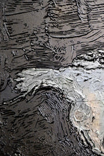 Titanium Terra Impasto — 3D Haptic Embossed High-Gloss Luxury Wall Art