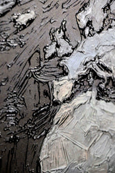 Titanium Terra Impasto — 3D Haptic Embossed High-Gloss Luxury Wall Art