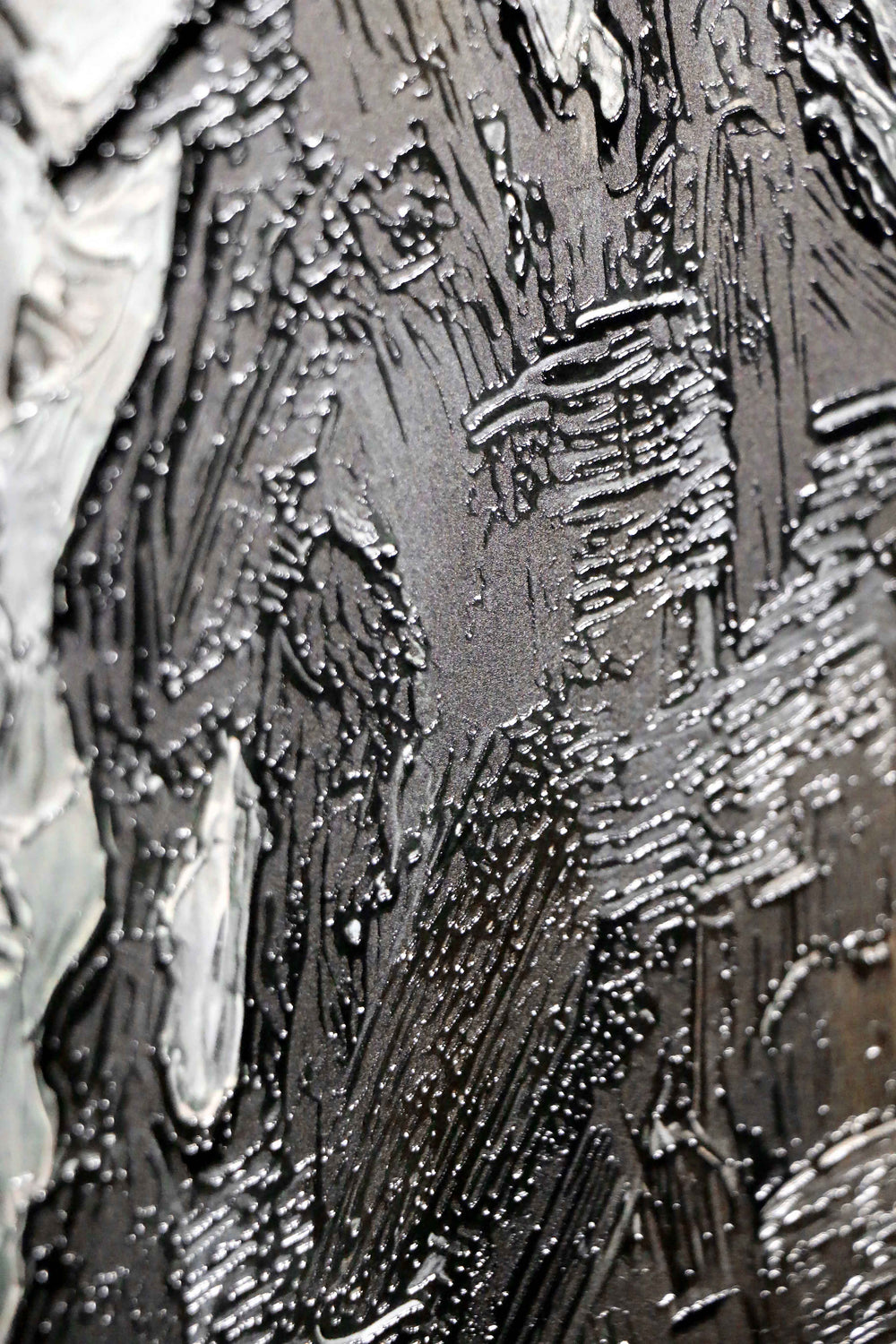 Titanium Terra Impasto — 3D Haptic Embossed High-Gloss Luxury Wall Art