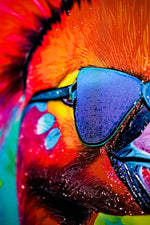 Electric Flamingo Groove — 3D Haptic Embossed High-Gloss Luxury Wall Art