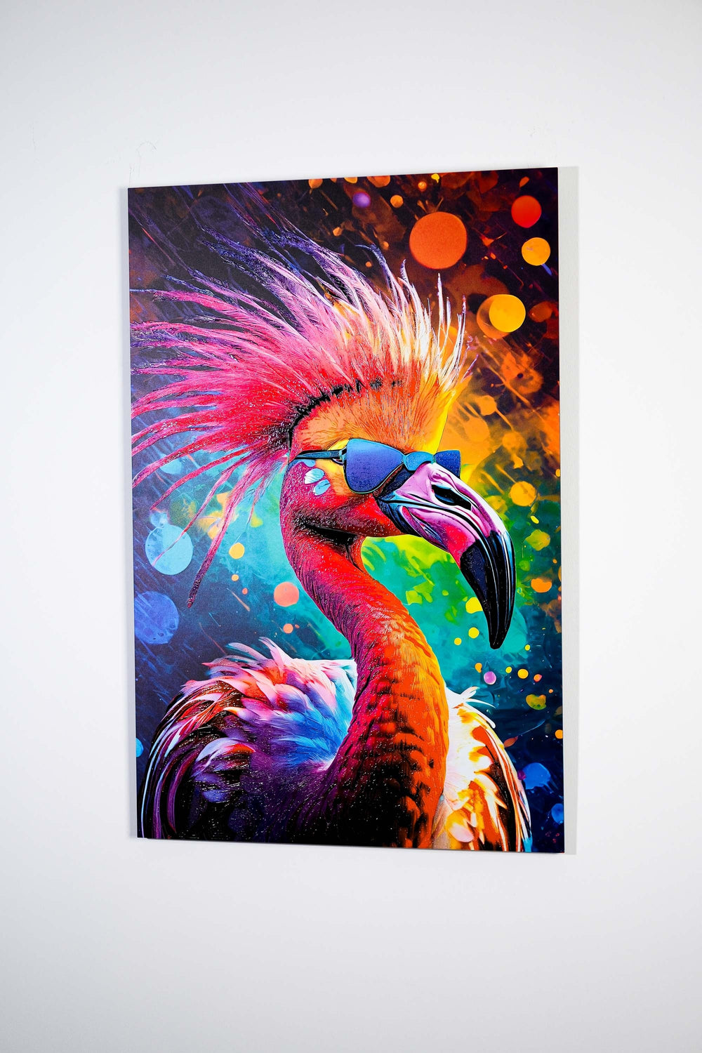 Electric Flamingo Groove — 3D Haptic Embossed High-Gloss Luxury Wall Art