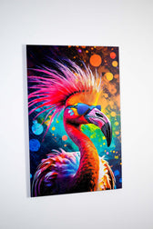 Electric Flamingo Groove — 3D Haptic Embossed High-Gloss Luxury Wall Art