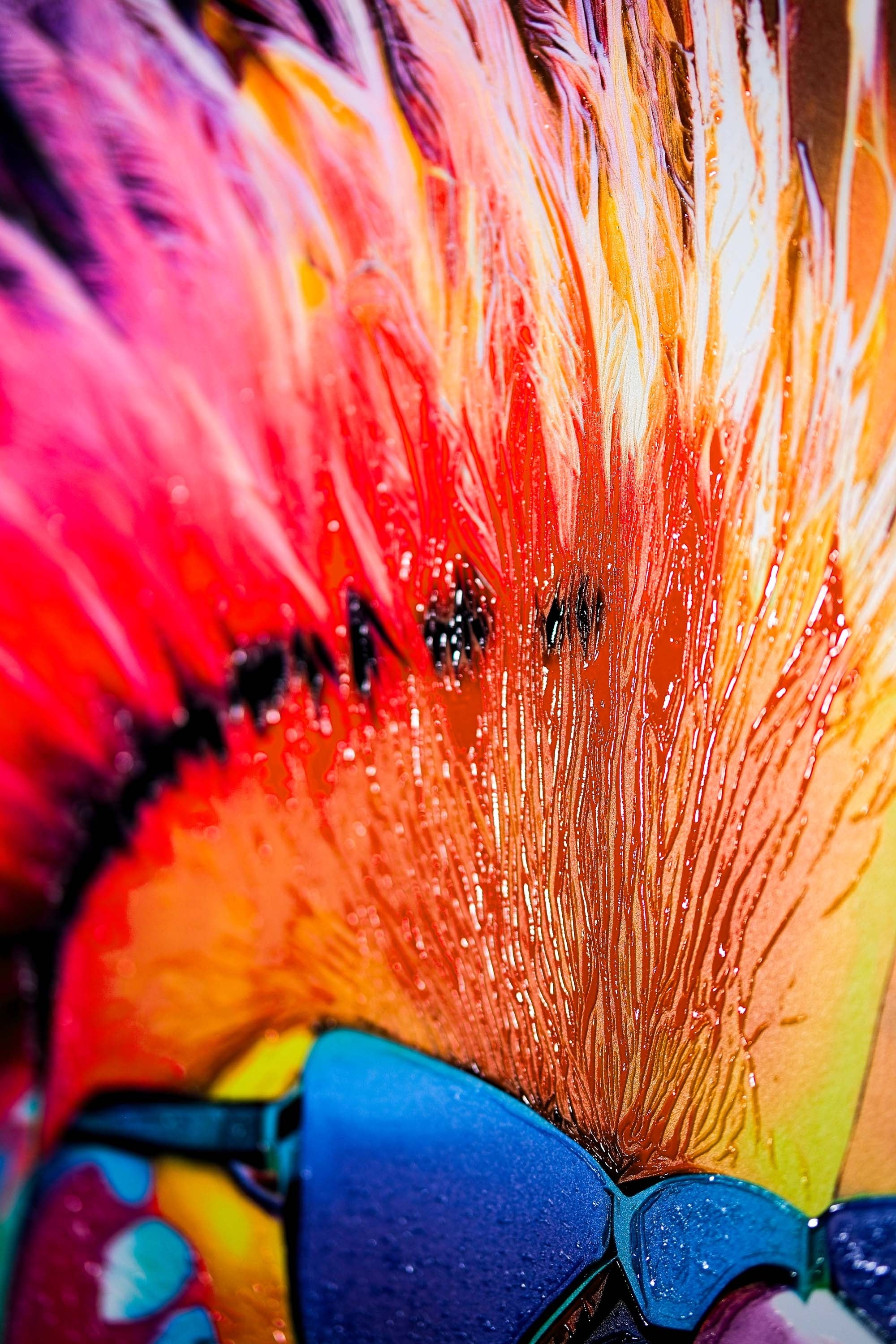 Electric Flamingo Groove — 3D Haptic Embossed High-Gloss Luxury Wall Art