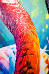 Electric Flamingo Groove — 3D Haptic Embossed High-Gloss Luxury Wall Art