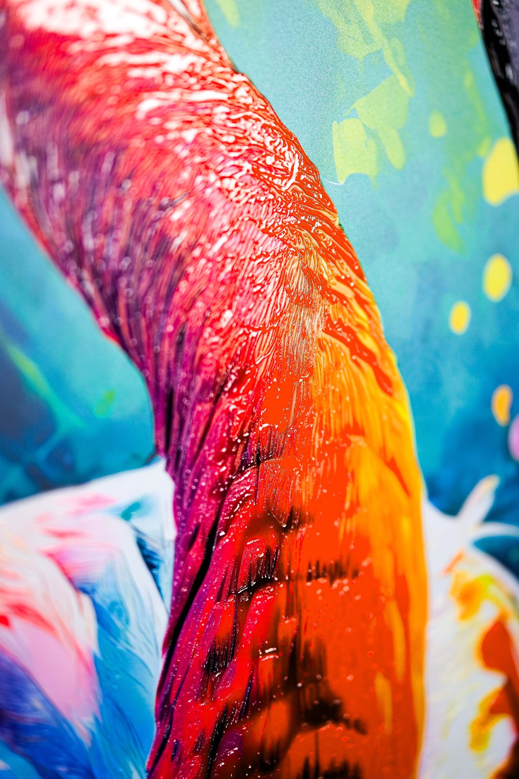 Electric Flamingo Groove — 3D Haptic Embossed High-Gloss Luxury Wall Art