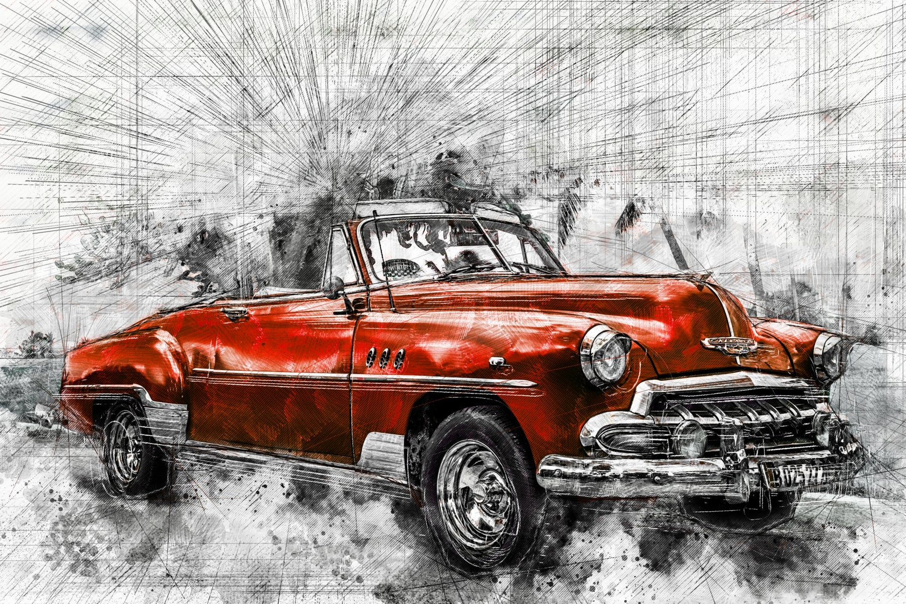 Crimson Chrome Classic — Haptic 3D Embossed + Gloss Lacquer Print