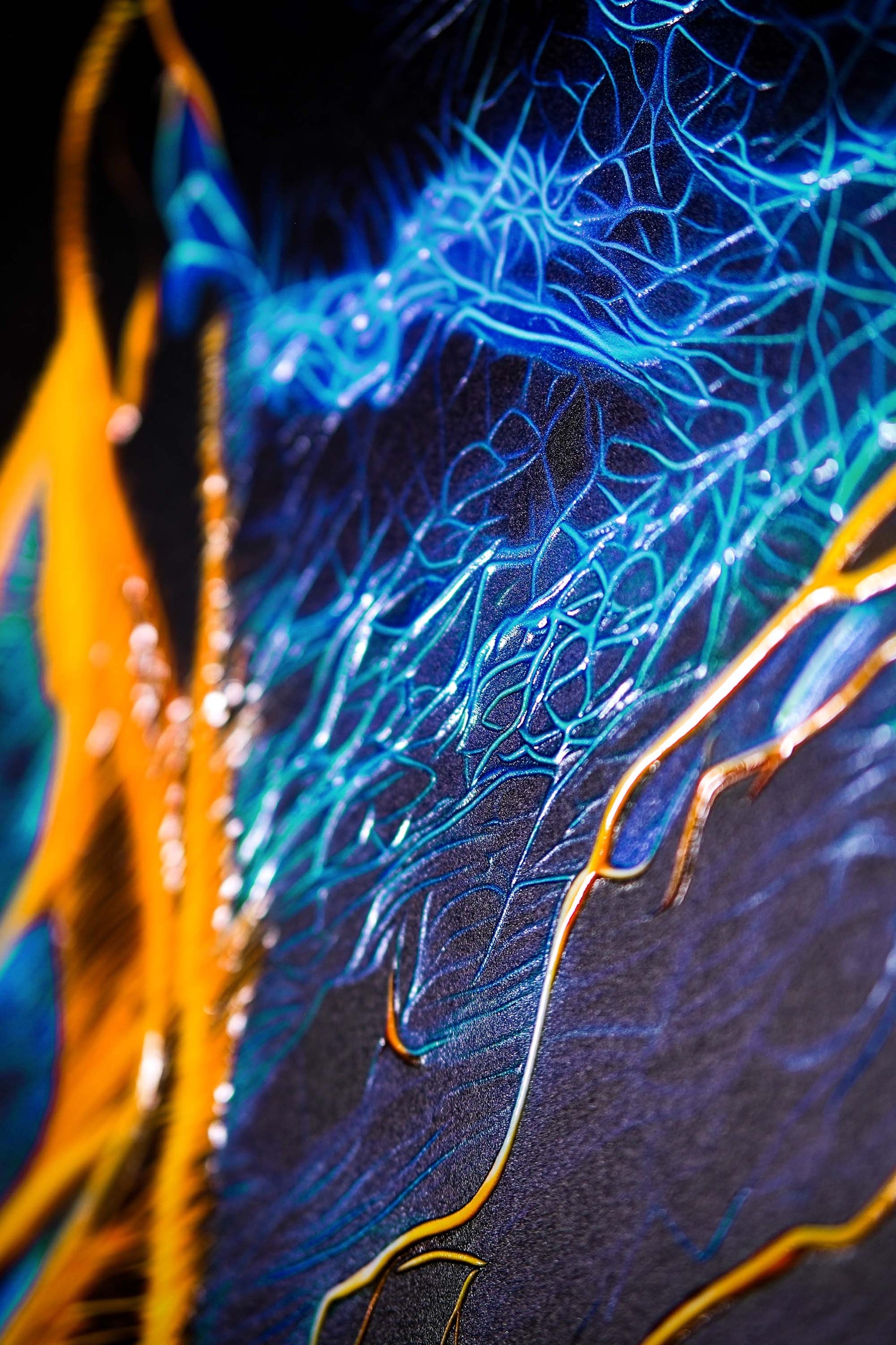 Neon Panther Pulse — 3D Haptic Embossed High-Gloss Luxury Wall Art