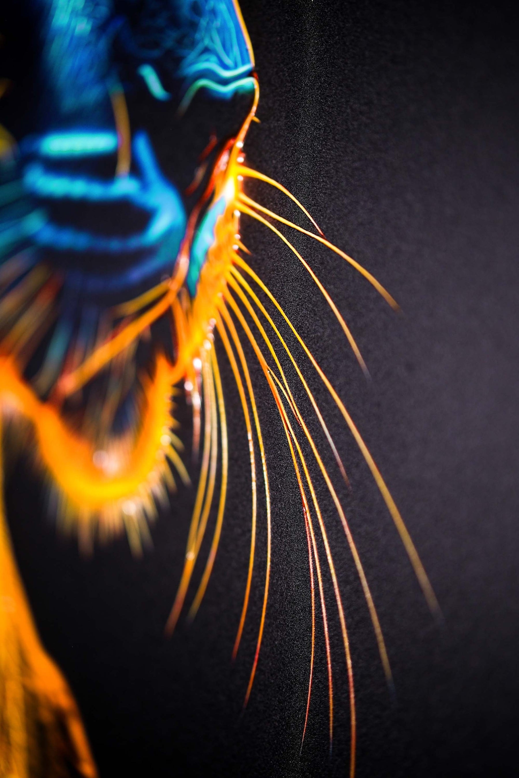 Neon Panther Pulse — 3D Haptic Embossed High-Gloss Luxury Wall Art