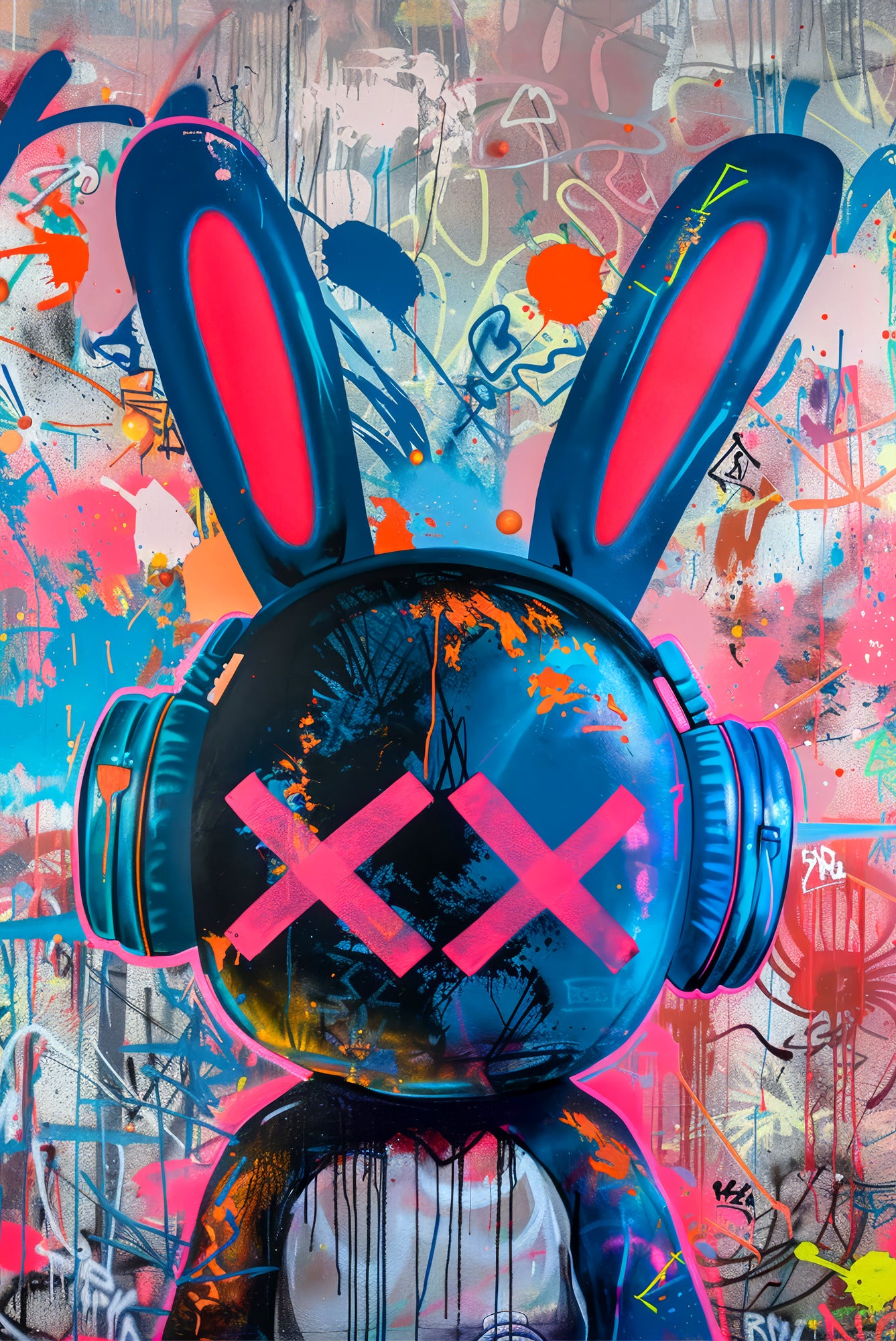 Urban Rebel Bot — 3D Haptic Embossed High-Gloss Luxury Wall Art