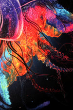 Dúo luminiscente de las profundidades — Arte mural de lujo 3D háptico en relieve de alto brillo