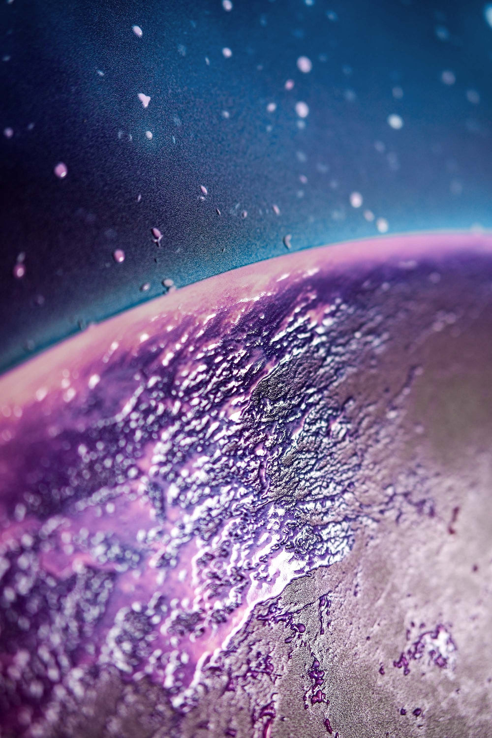 Soledad lunar cósmica — Arte mural de lujo 3D háptico en relieve de alto brillo