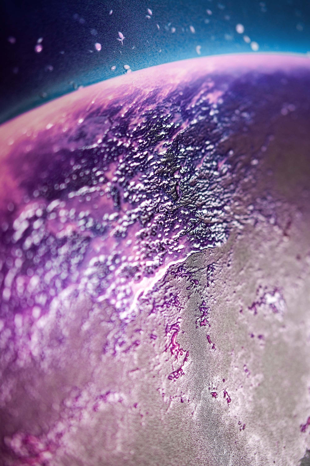 Soledad lunar cósmica — Arte mural de lujo 3D háptico en relieve de alto brillo
