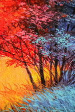Crimson Frost Solitude — 3D Haptic Embossed High-Gloss Luxury Wall Art