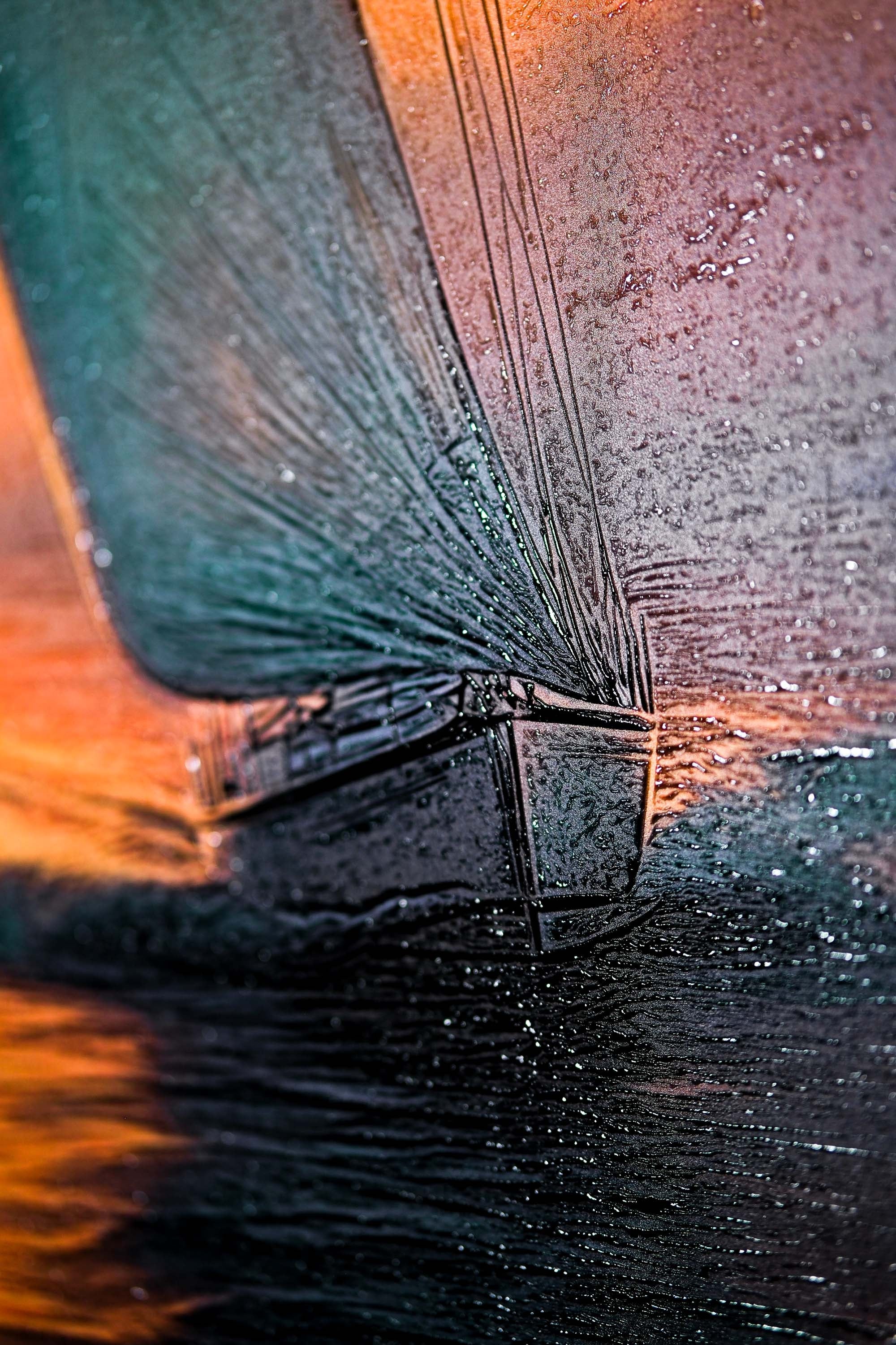 Azure Voyage: Golden Horizon — 3D Haptic Embossed High-Gloss Luxury Wall Art