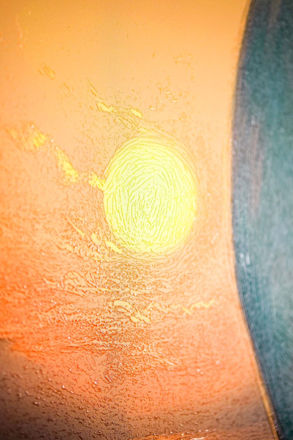Azure Voyage: Golden Horizon — 3D Haptic Embossed High-Gloss Luxury Wall Art