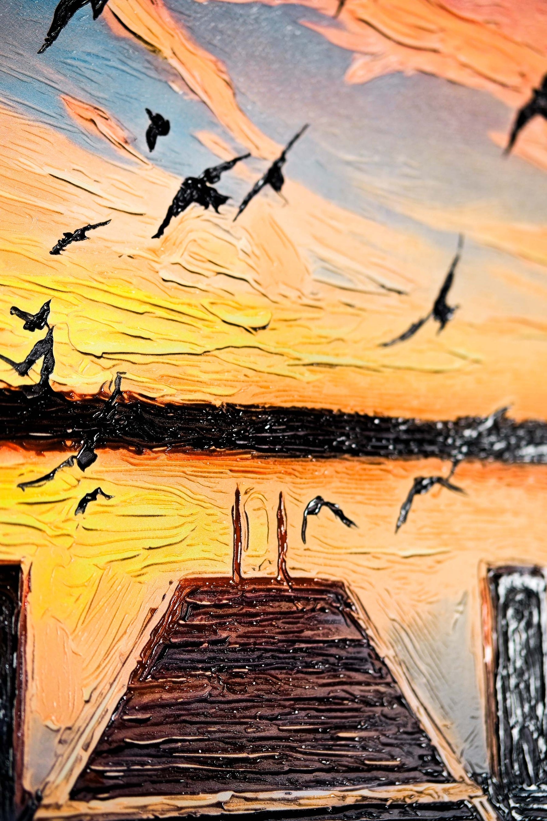 Twilight Pier Sojourn — 3D Haptic Embossed High-Gloss Luxury Wall Art