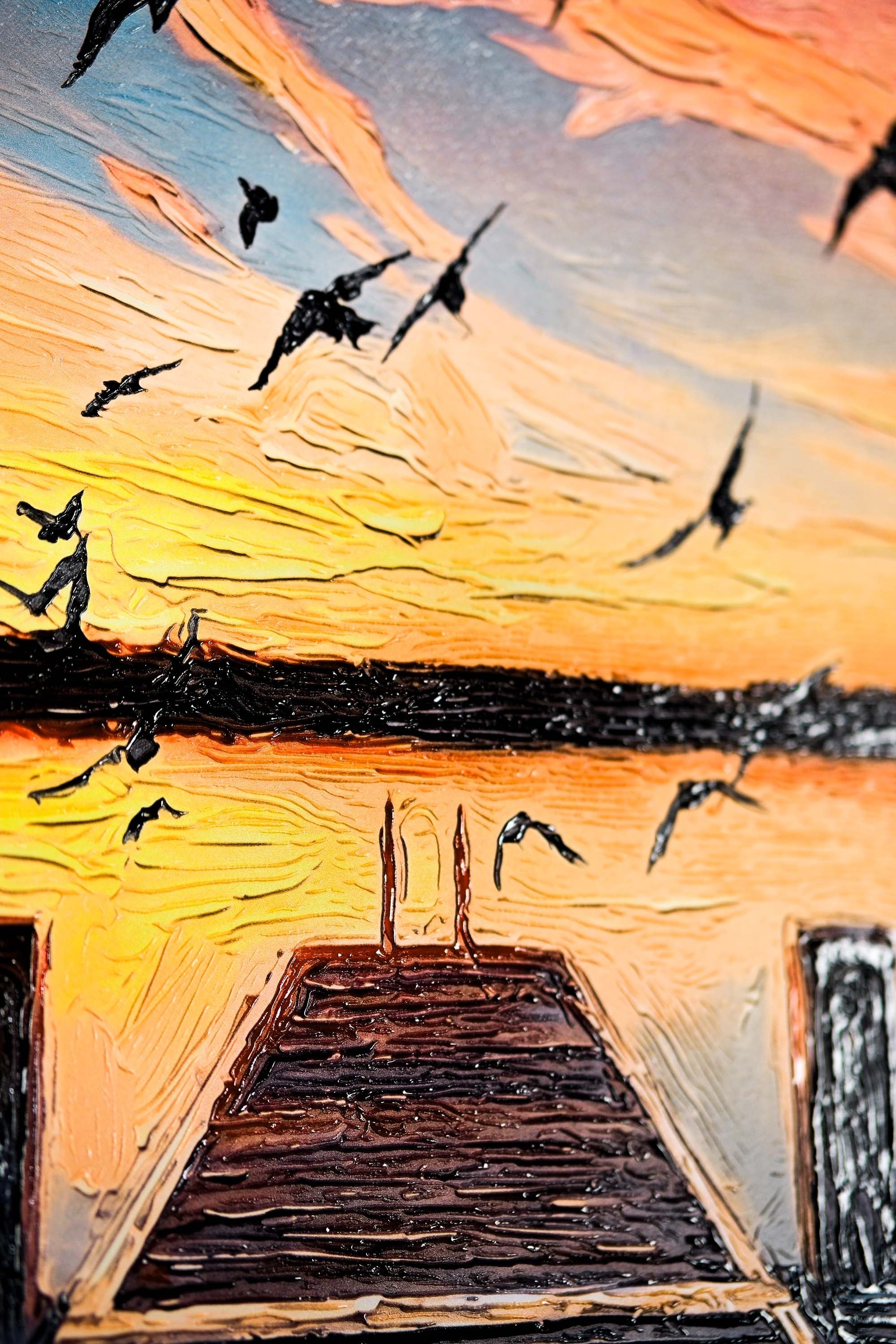 Twilight Pier Sojourn — 3D Haptic Embossed High-Gloss Luxury Wall Art