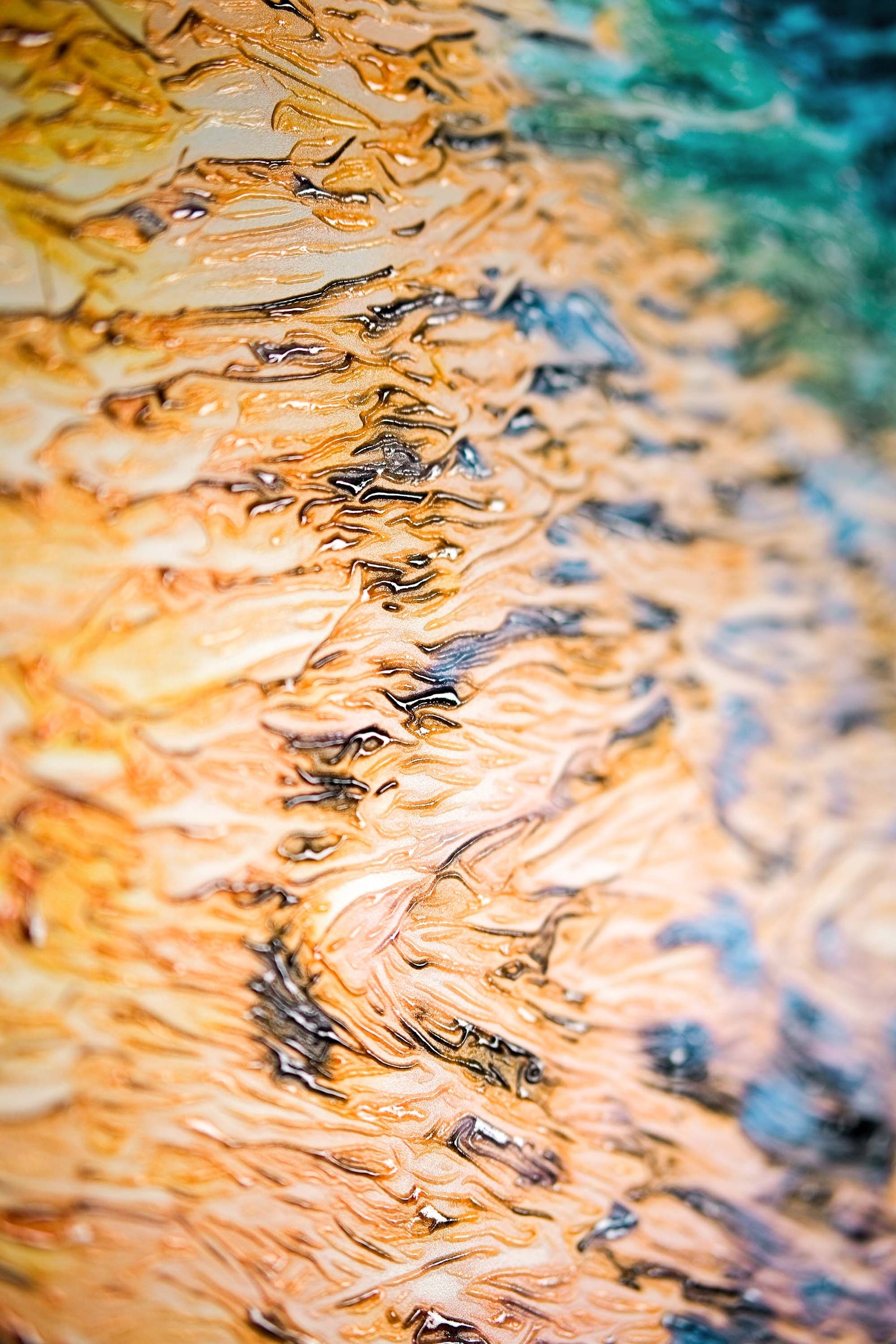 Azure Shoreline Radiance — 3D Haptic Embossed High-Gloss Luxury Wall Art