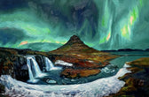 Arctic Aurora Cascade – 3D Haptic Embossed High-Gloss Luxury Wall Art