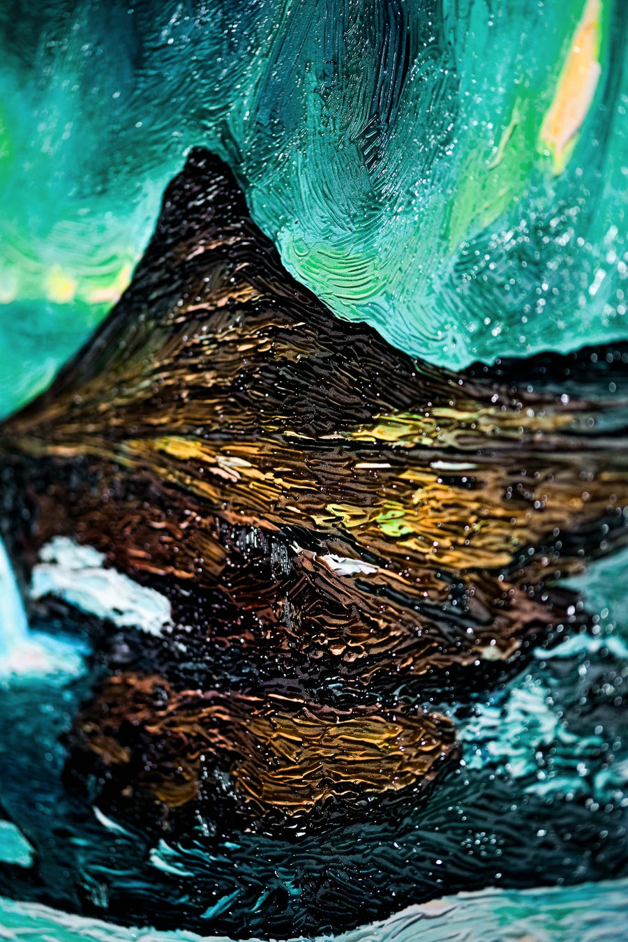 Arctic Aurora Cascade – 3D Haptic Embossed High-Gloss Luxury Wall Art