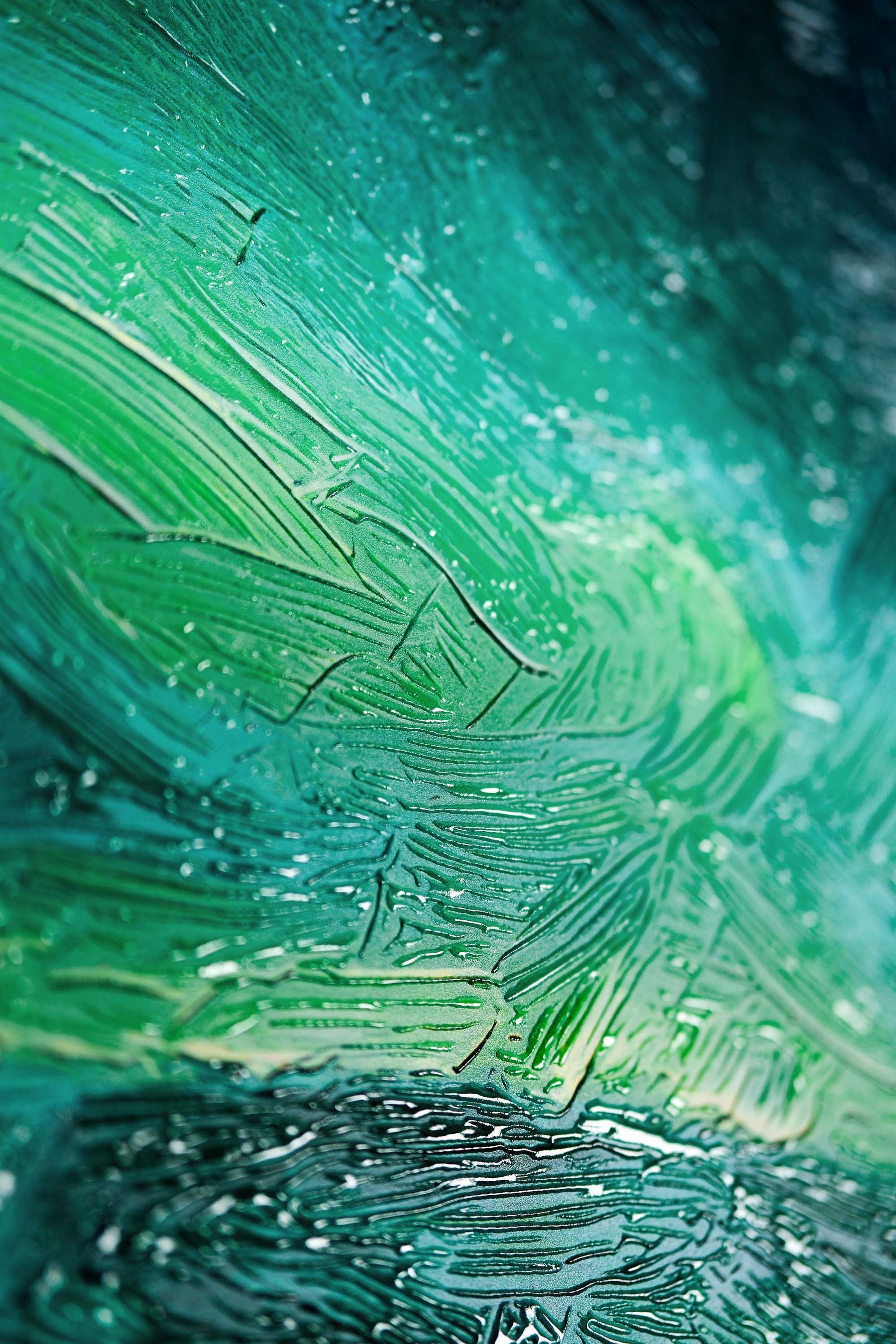 Arctic Aurora Cascade – 3D Haptic Embossed High-Gloss Luxury Wall Art