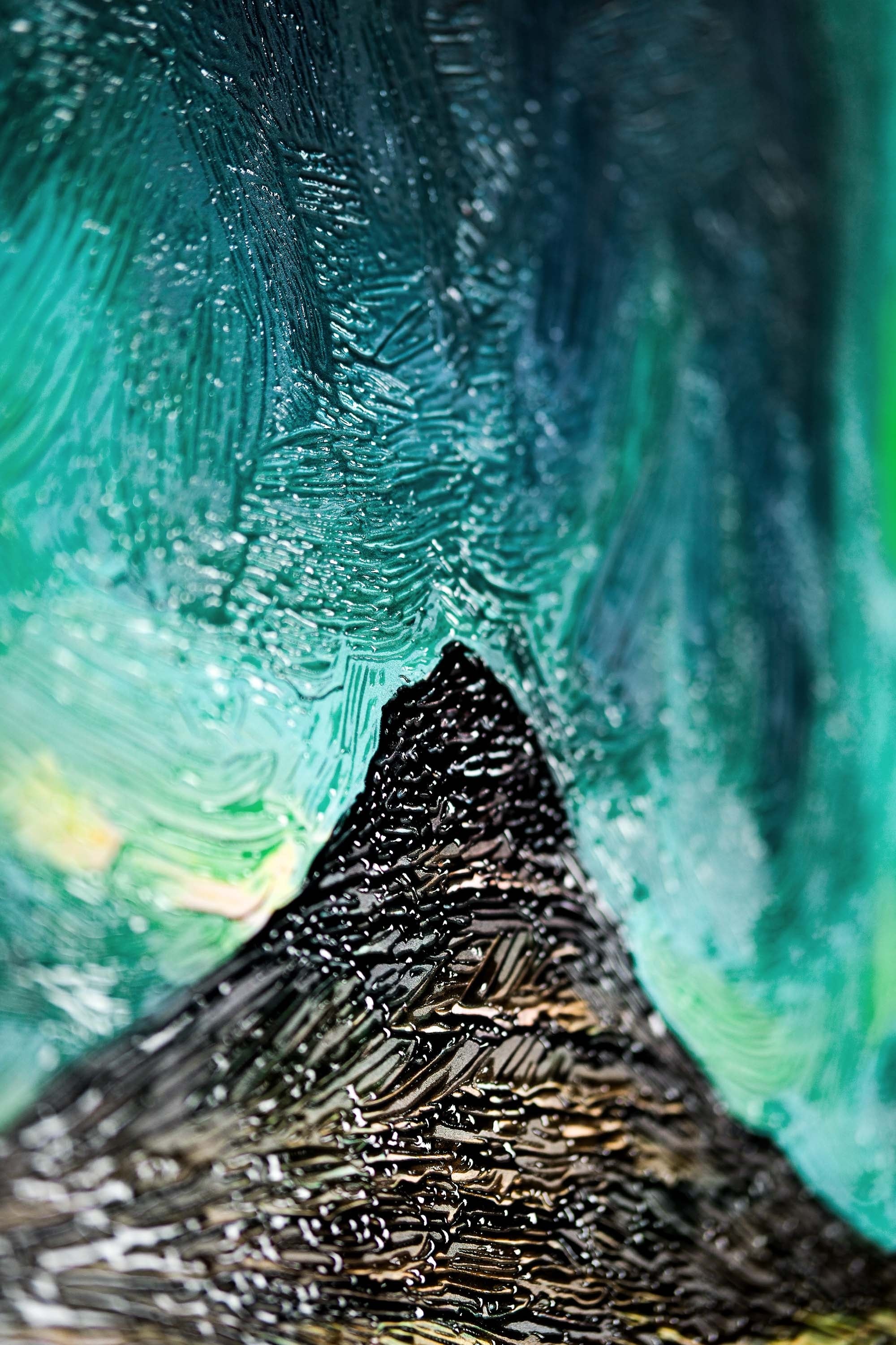 Arctic Aurora Cascade – 3D Haptic Embossed High-Gloss Luxury Wall Art