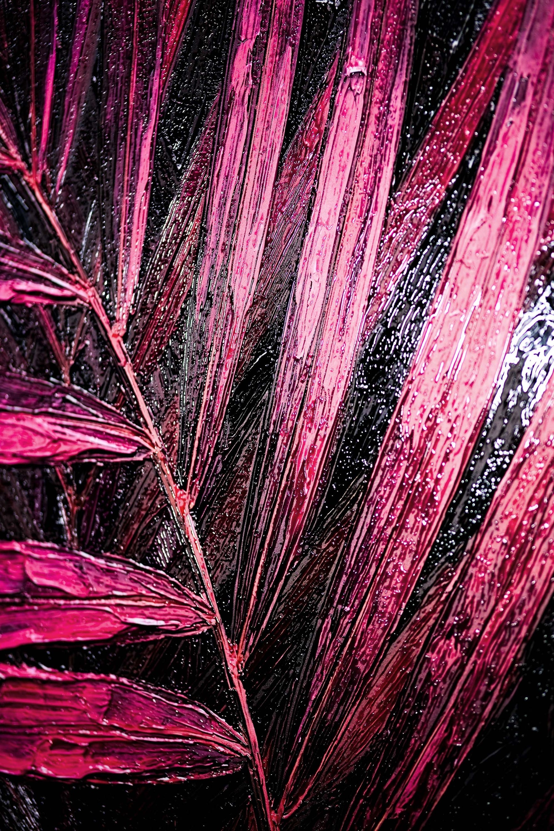 Magenta Midnight Frond — A Sculpted Pulse of Tropical Velvet