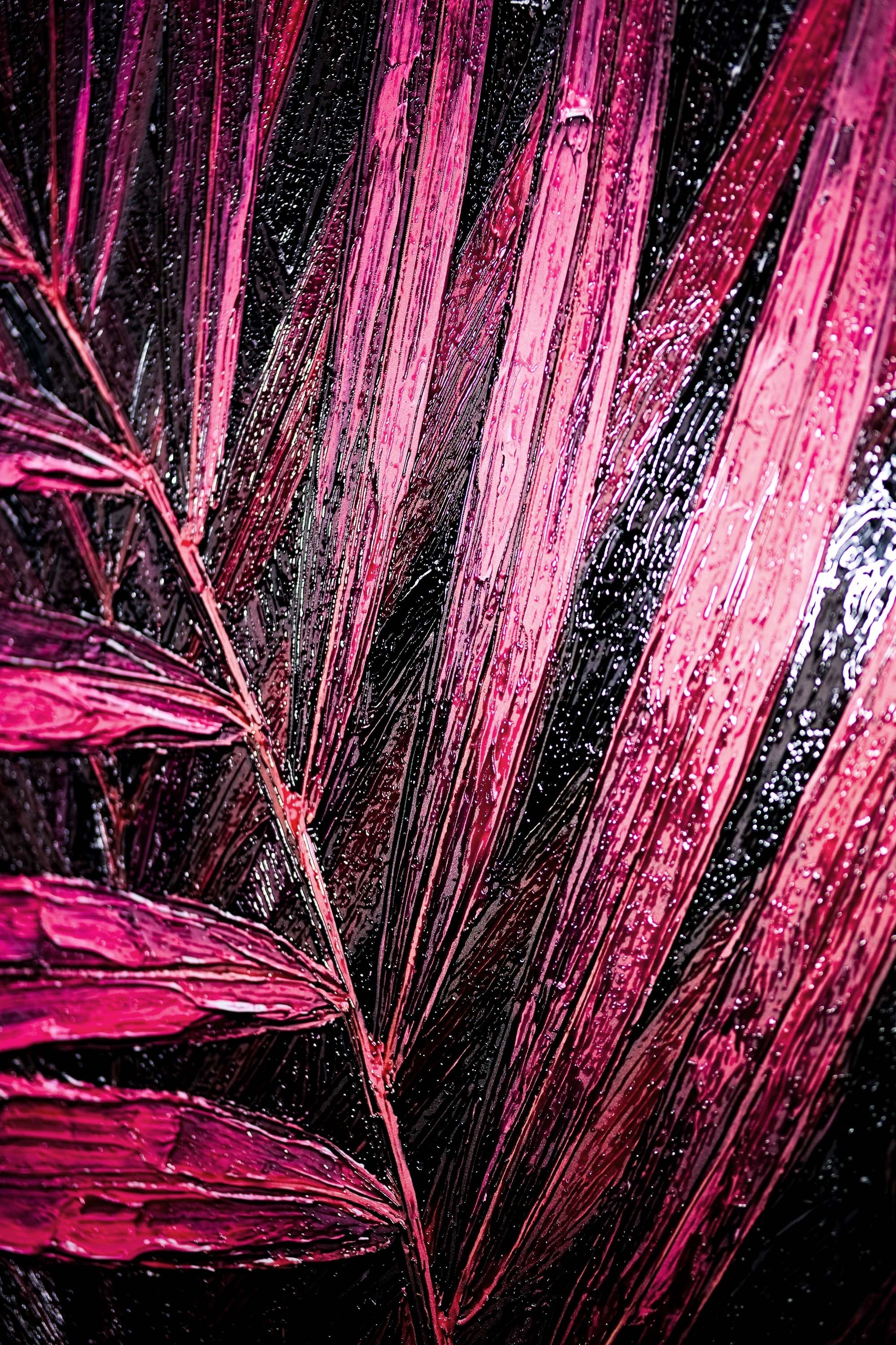 Magenta Midnight Frond — A Sculpted Pulse of Tropical Velvet