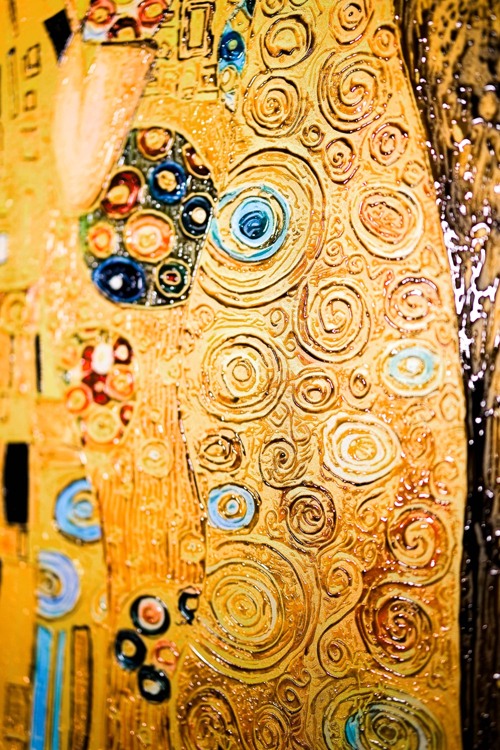 Golden Embrace Reverie — A Textured Tribute to Klimt’s Masterpiece