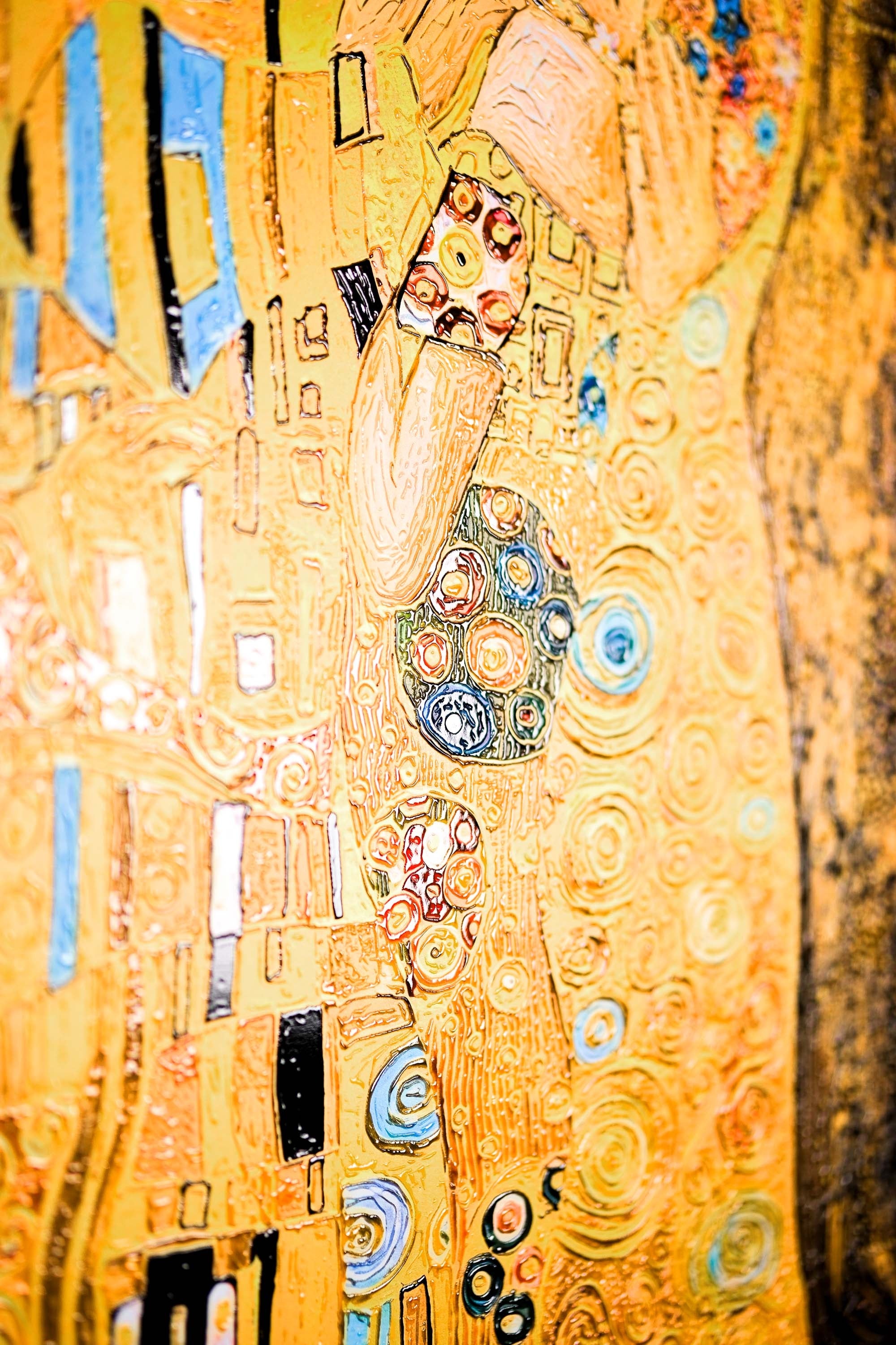 Golden Embrace Reverie — A Textured Tribute to Klimt’s Masterpiece