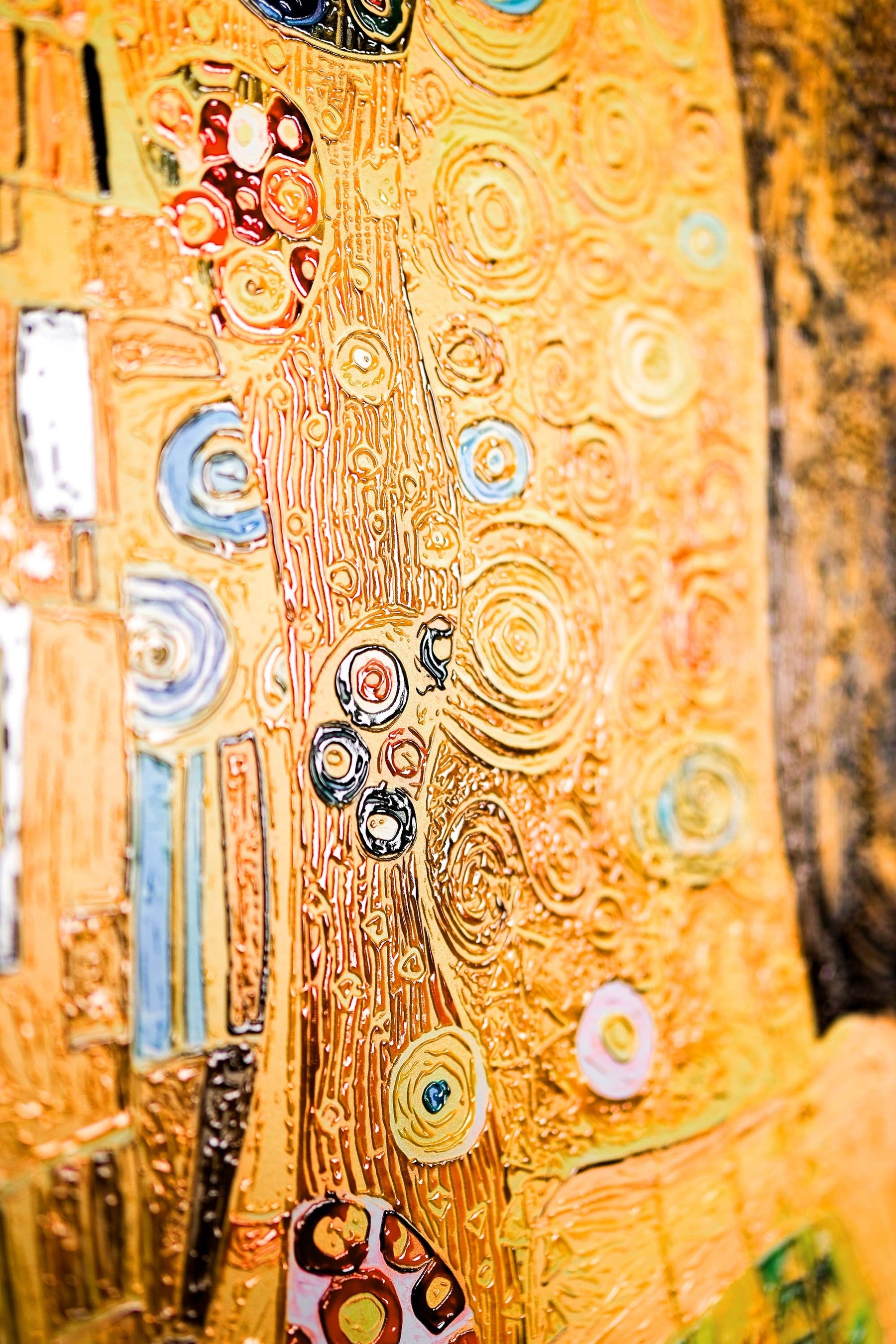 Golden Embrace Reverie — A Textured Tribute to Klimt’s Masterpiece