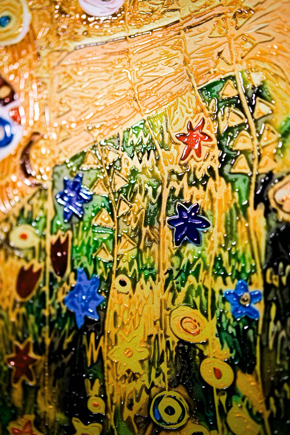 Golden Embrace Reverie — A Textured Tribute to Klimt’s Masterpiece