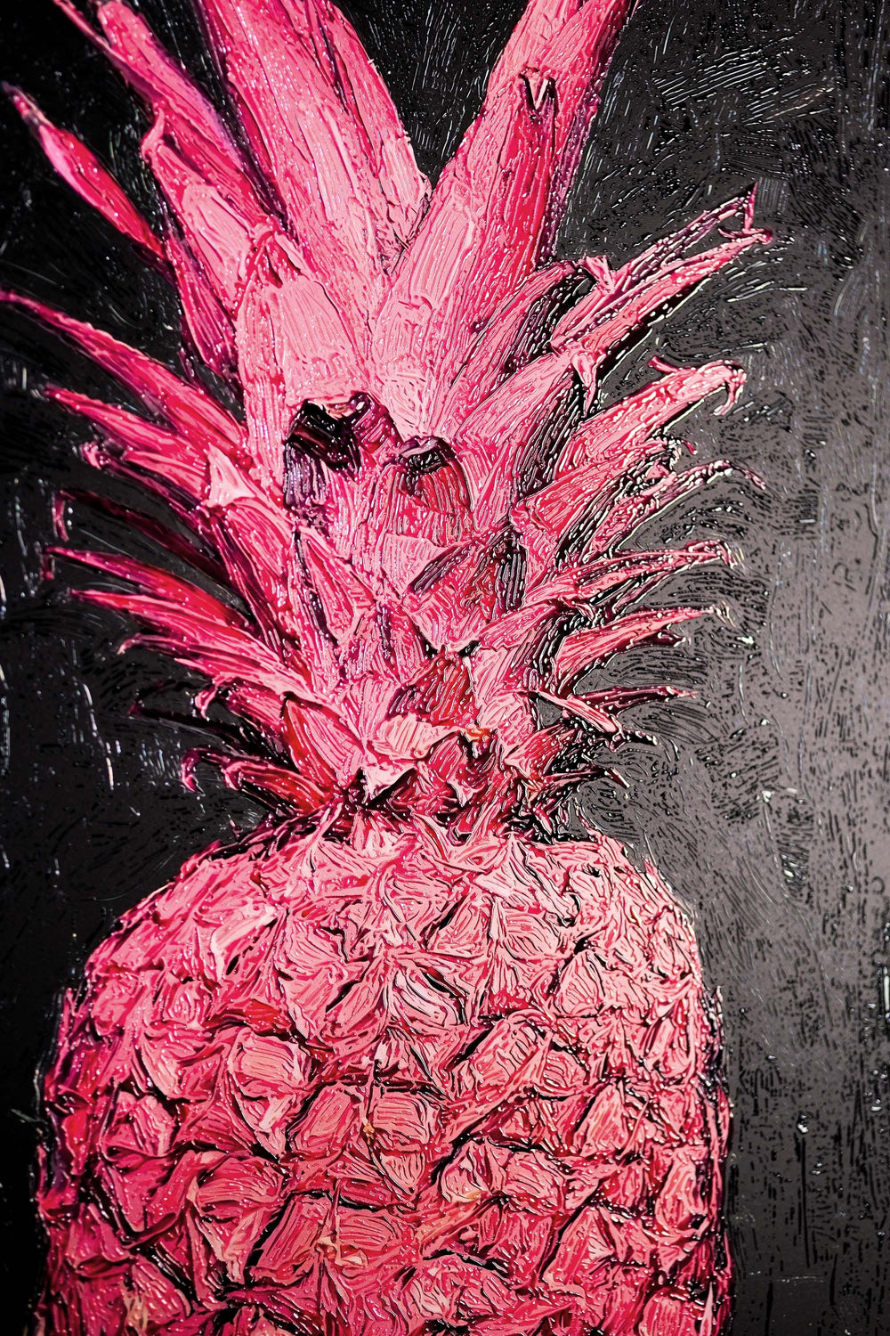 Eclectic Pineapple Pulse — Un pop texturizado en rosa y negro