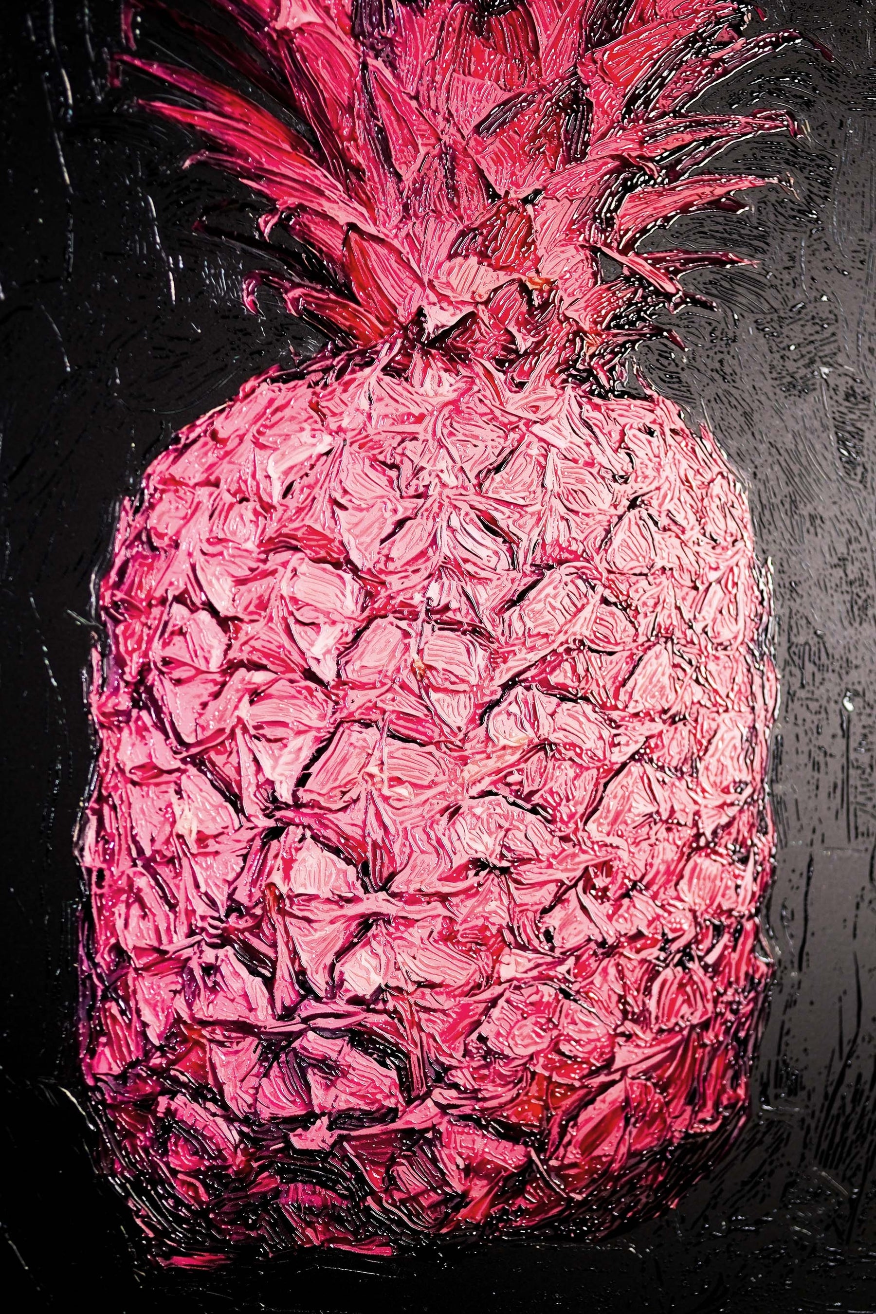 Electric Pineapple Pulse — A Textured Pop in Pink & Noir