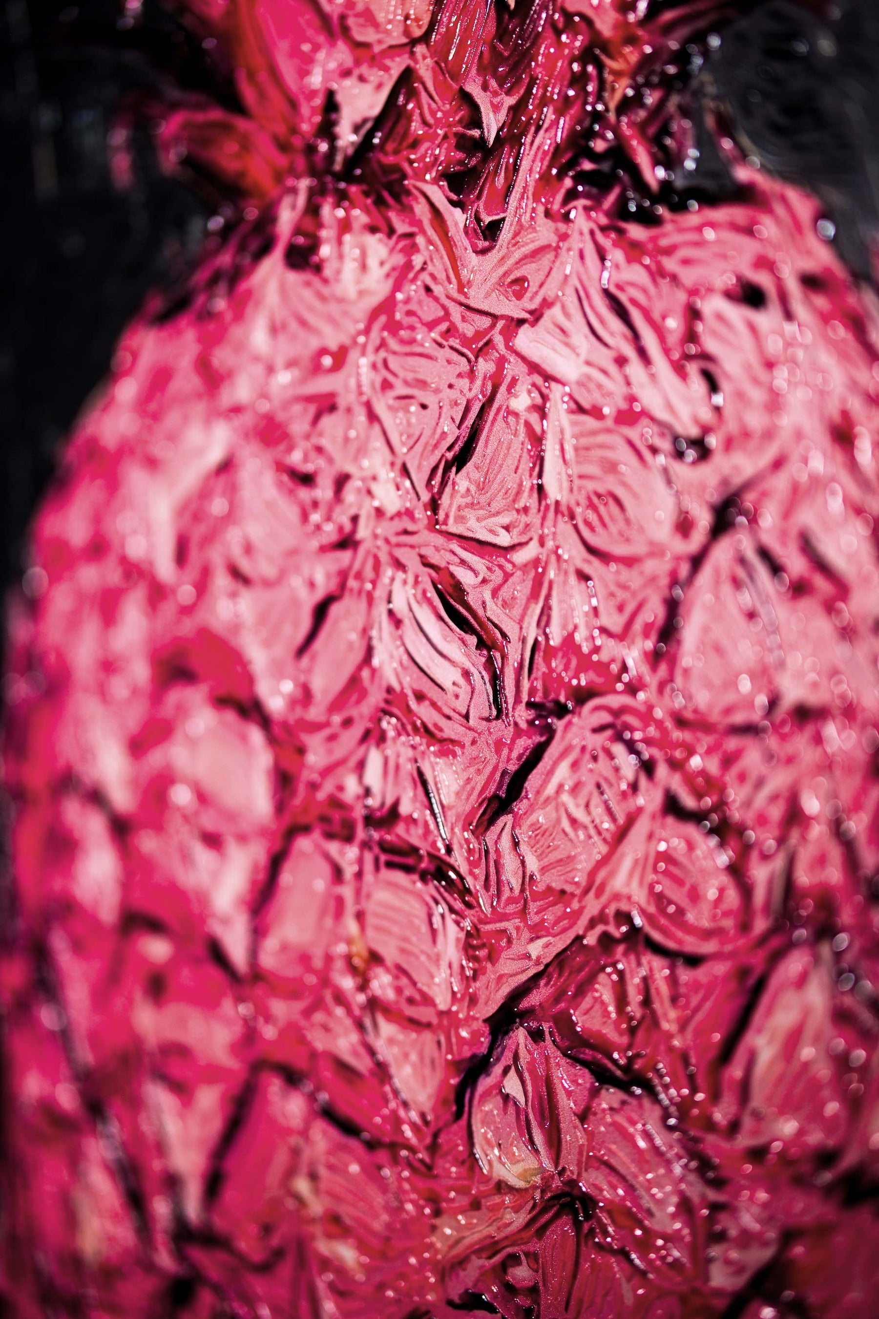 Electric Pineapple Pulse — A Textured Pop in Pink & Noir