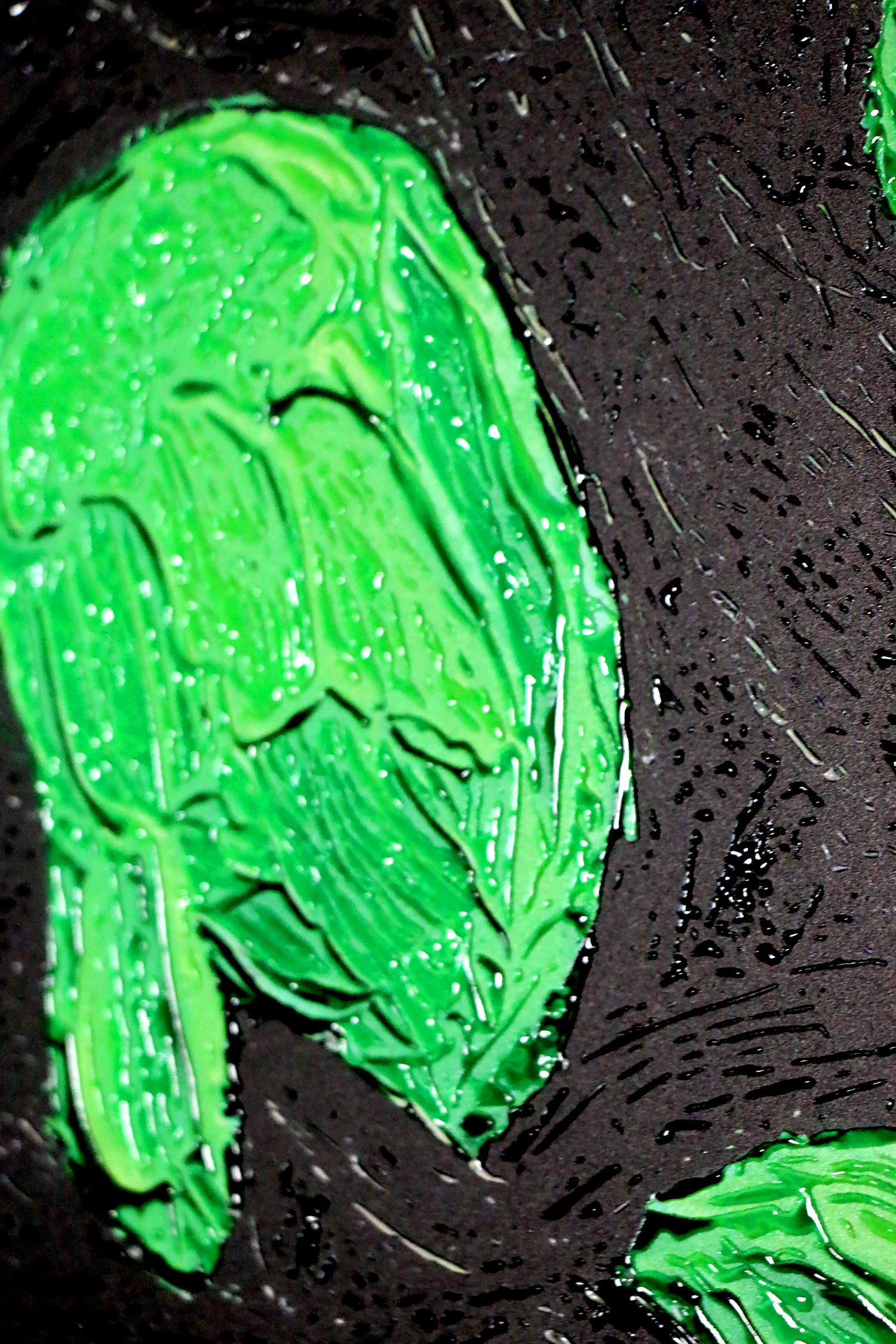 Emerald Silence – 3D Haptic Embossed High-Gloss Luxury Wall Art