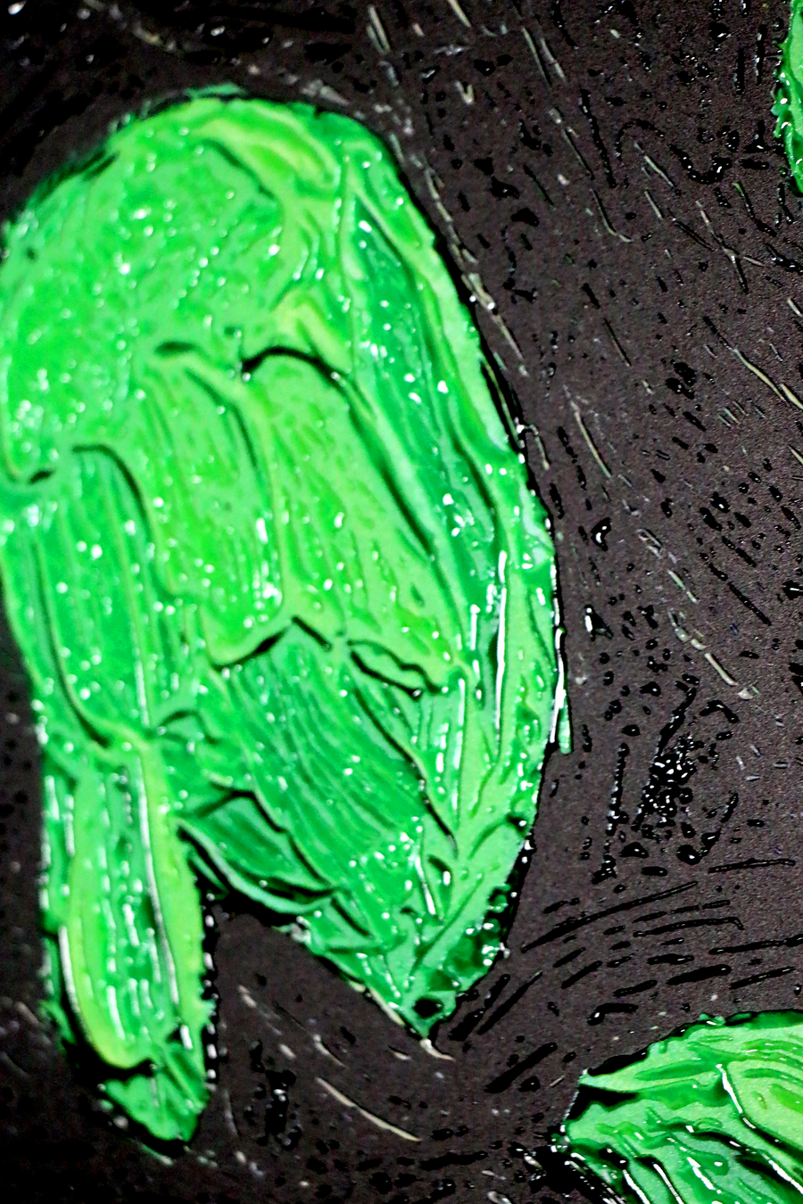 Emerald Silence – 3D Haptic Embossed High-Gloss Luxury Wall Art