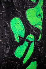 Emerald Silence – 3D Haptic Embossed High-Gloss Luxury Wall Art