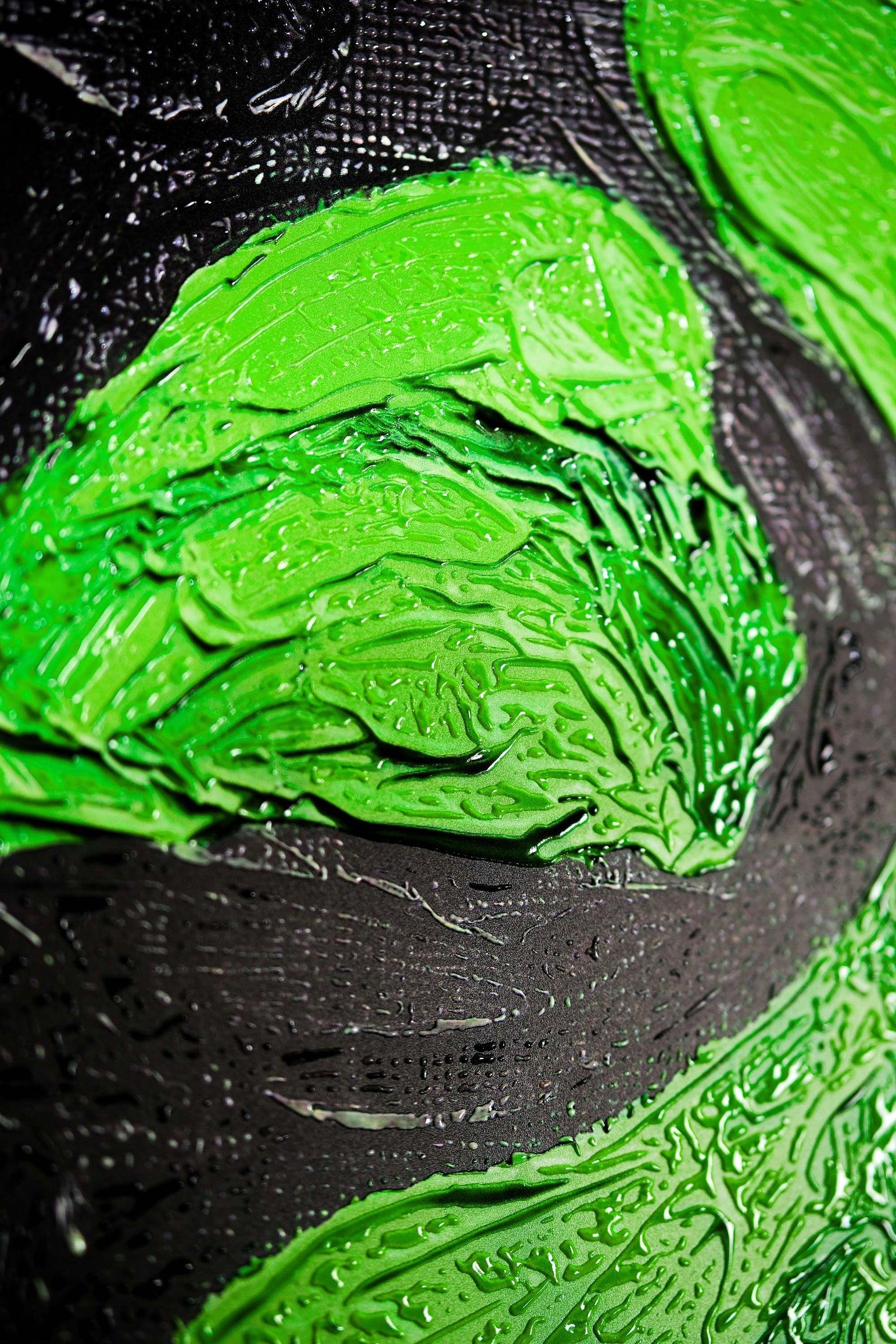 Emerald Silence – 3D Haptic Embossed High-Gloss Luxury Wall Art