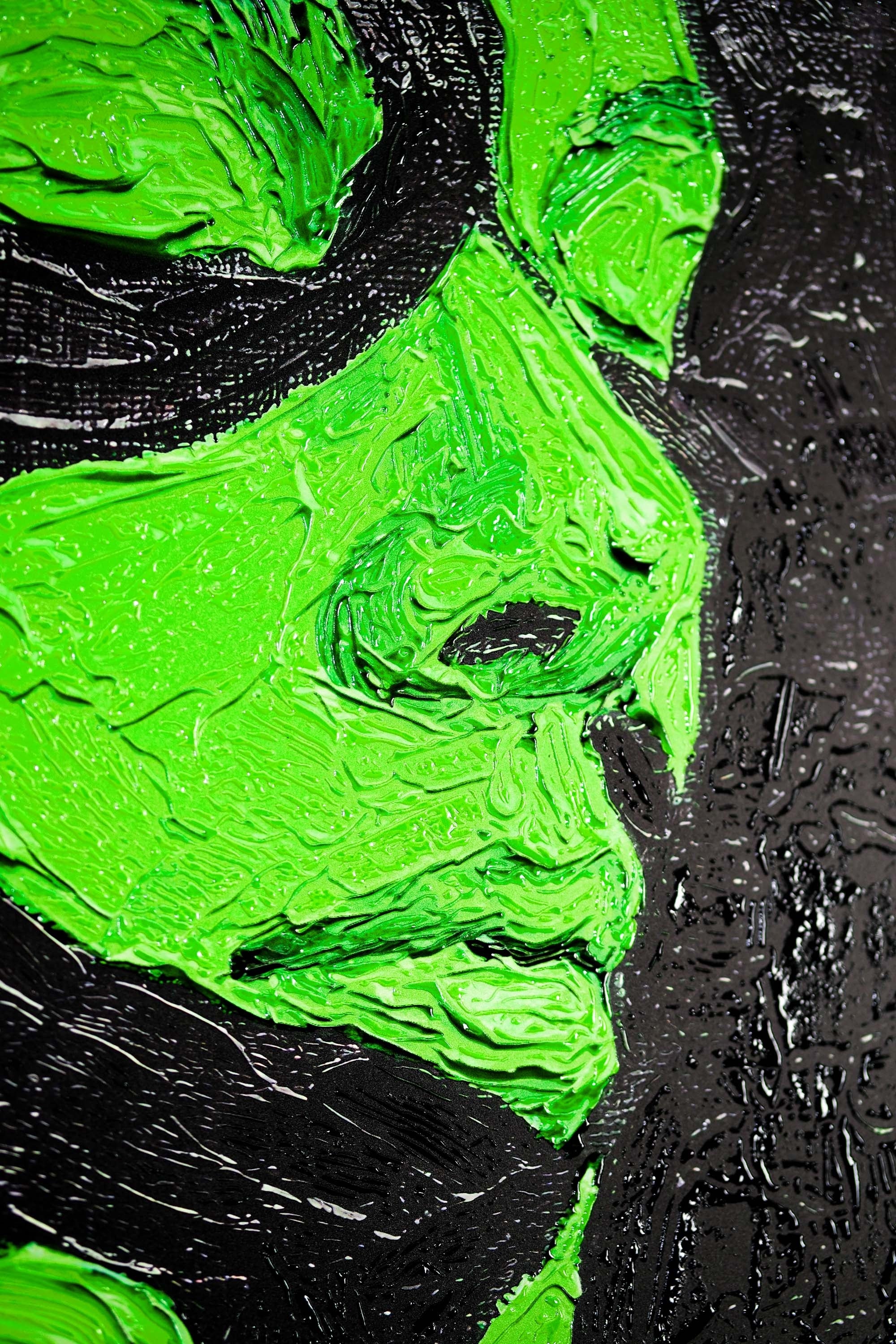 Emerald Silence – 3D Haptic Embossed High-Gloss Luxury Wall Art