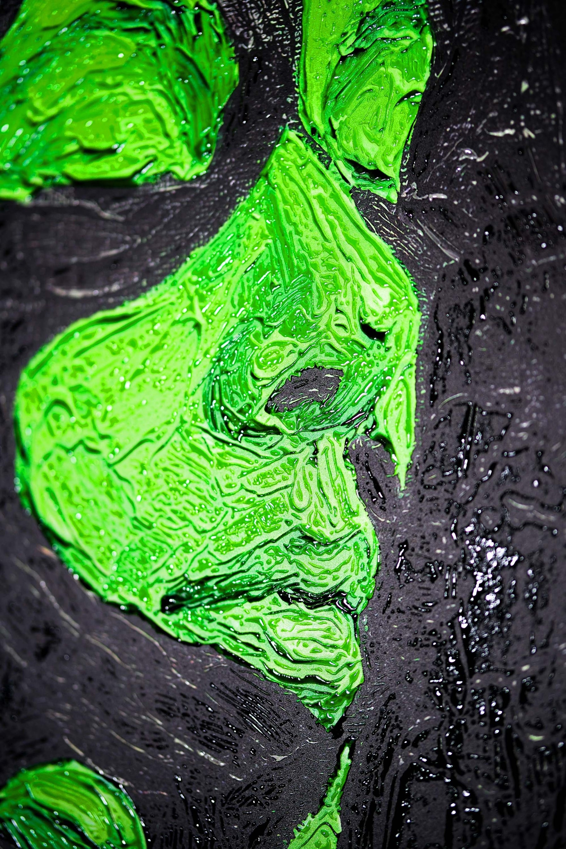 Emerald Silence – 3D Haptic Embossed High-Gloss Luxury Wall Art